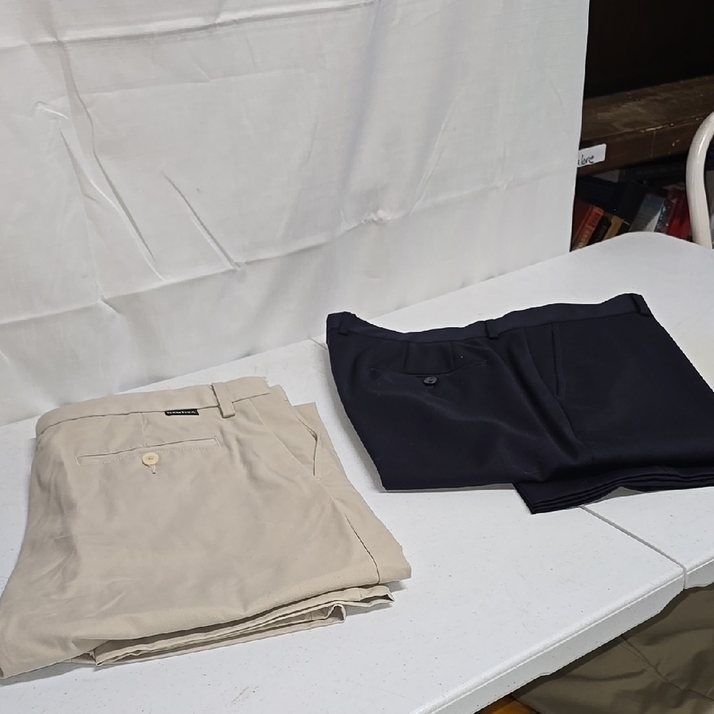 2-Nautica Black and Tan Chinos Versatile Everyday Wear. (Sz.38w/30l)..(097)